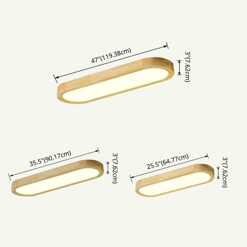 Modern Linear Flush Mount Ceiling Light Fixture Wood Flush Chandelier