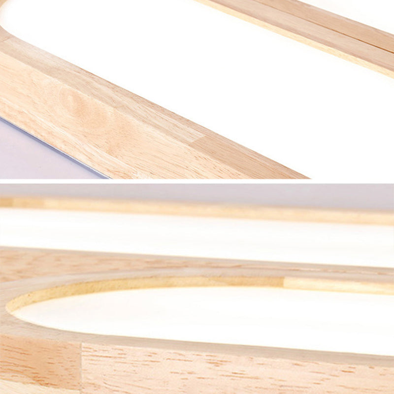 Modern Linear Flush Mount Ceiling Light Fixture Wood Flush Chandelier