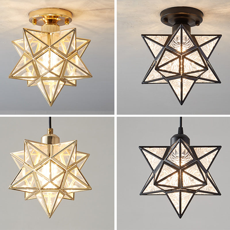 Ster Semi Inbouw Plafondlamp Modern Metaal 1 Licht Semi Inbouw