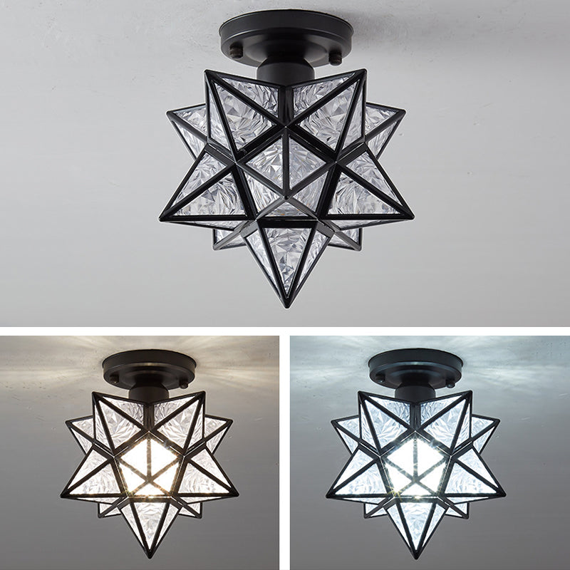 Ster Semi Inbouw Plafondlamp Modern Metaal 1 Licht Semi Inbouw
