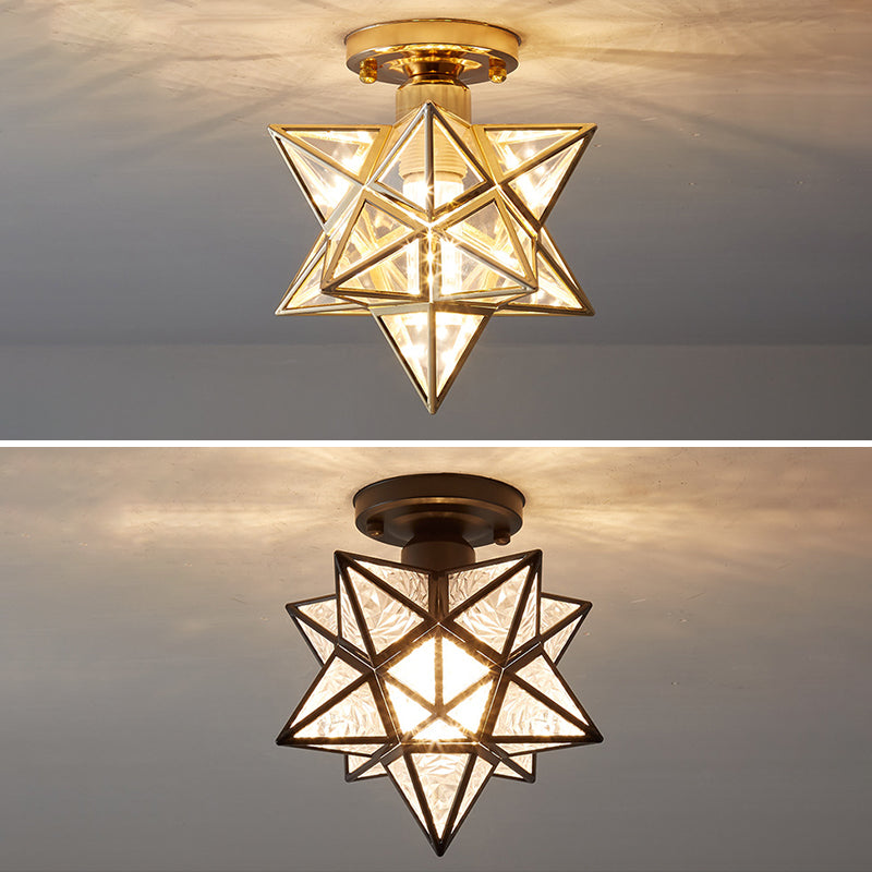 Ster Semi Inbouw Plafondlamp Modern Metaal 1 Licht Semi Inbouw