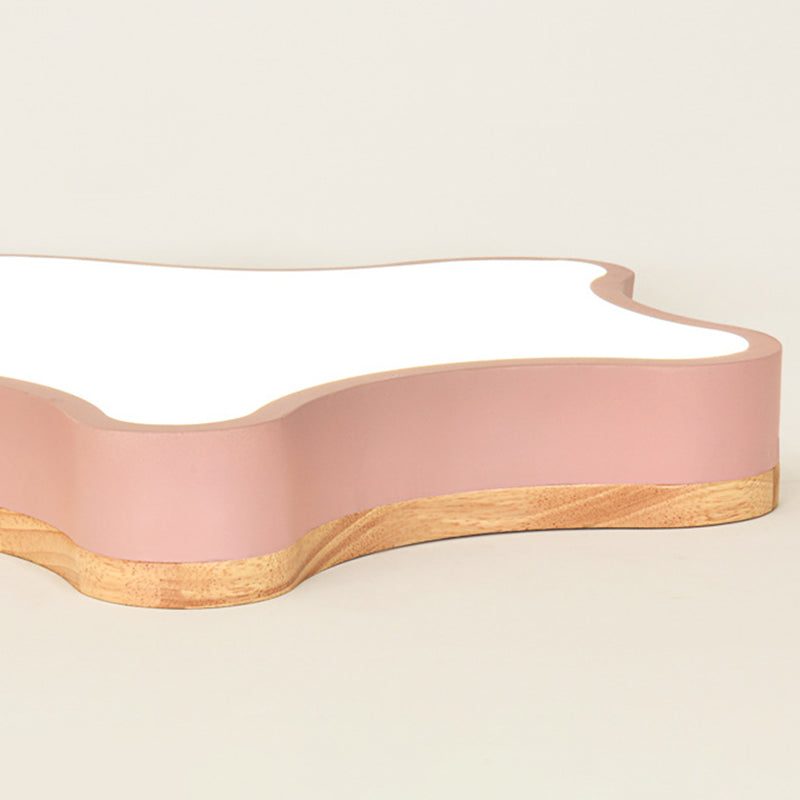 Nordic Macaron Schlafzimmer Deckenleuchte Sternform Gummi Holz Acryl Lampenschirm Kinderzimmer