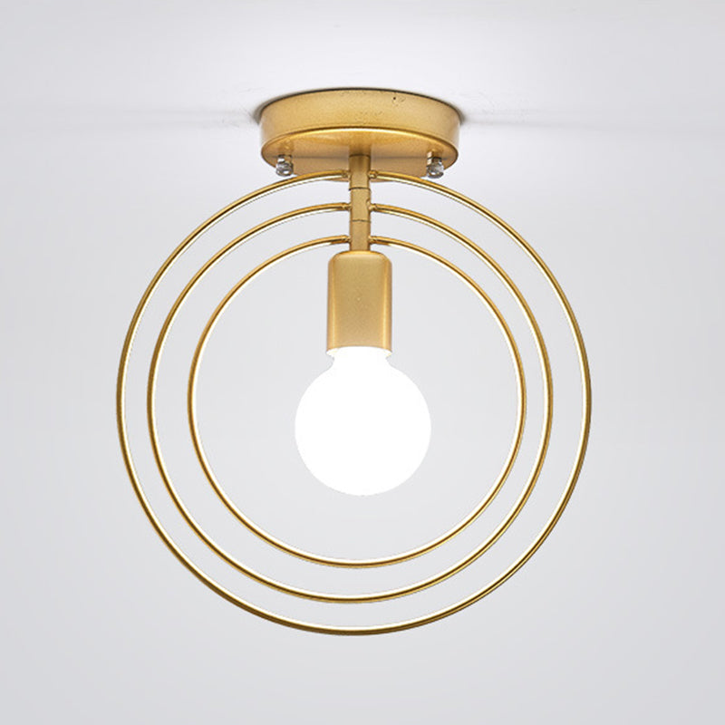 Modern Semi Flush Mount Lighting 1 Light Metal Semi Flush