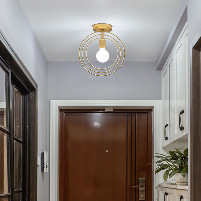 Modern Semi Flush Mount Lighting 1 Light Metal Semi Flush