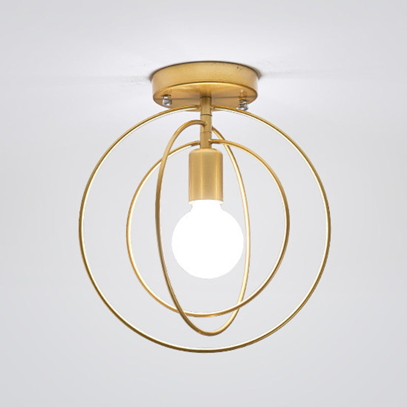 Modern Semi Flush Mount Lighting 1 Light Metal Semi Flush