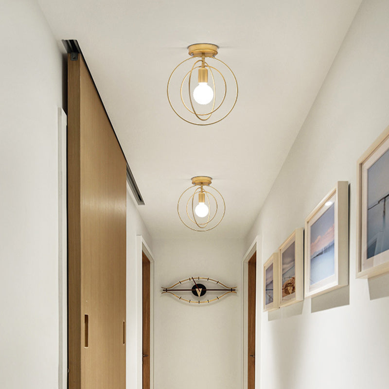 Modern Semi Flush Mount Lighting 1 Light Metal Semi Flush