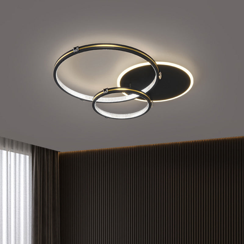 Modern minimalisme metalen semi-inbouwlamp multi-ring LED semi-inbouw voor woonkamer