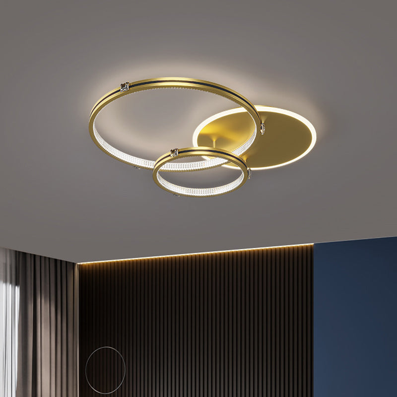 Modern minimalisme metalen semi-inbouwlamp multi-ring LED semi-inbouw voor woonkamer