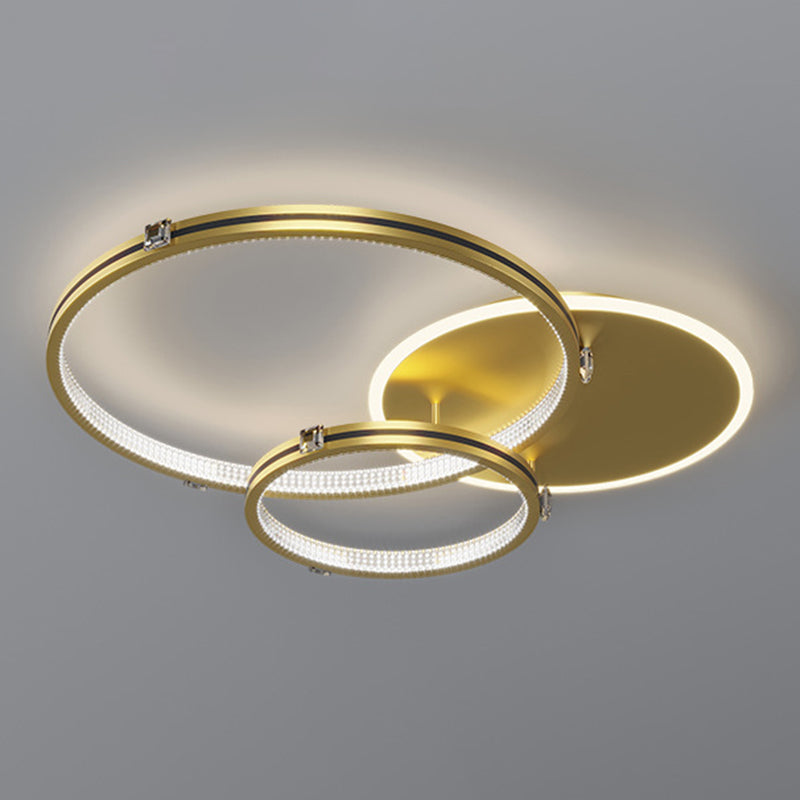 Modern minimalisme metalen semi-inbouwlamp multi-ring LED semi-inbouw voor woonkamer