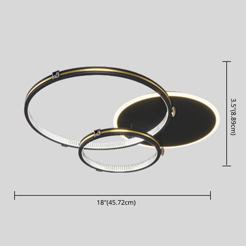 Modern minimalisme metalen semi-inbouwlamp multi-ring LED semi-inbouw voor woonkamer