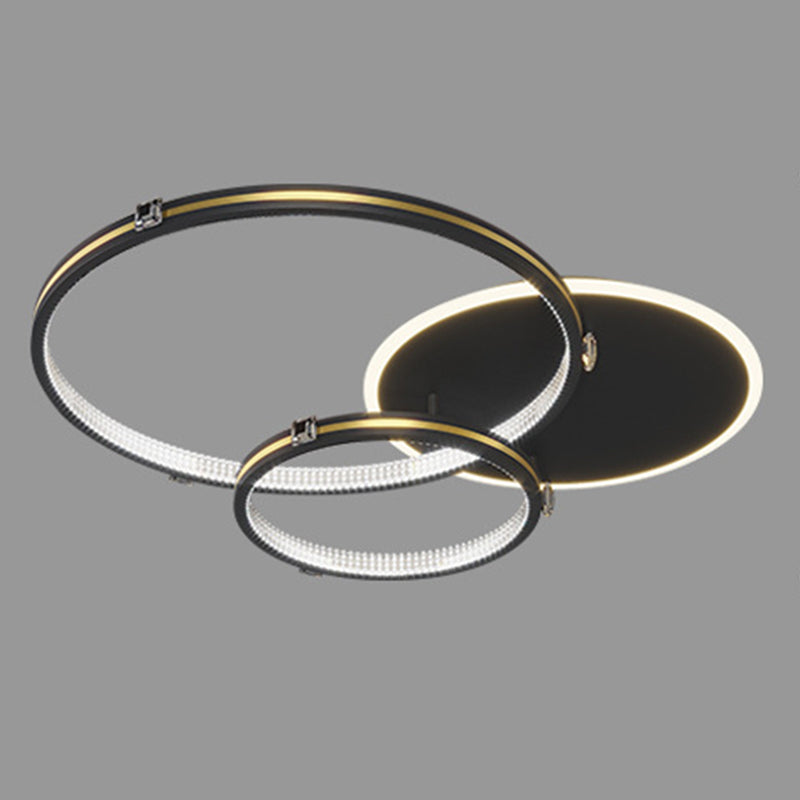 Modern minimalisme metalen semi-inbouwlamp multi-ring LED semi-inbouw voor woonkamer