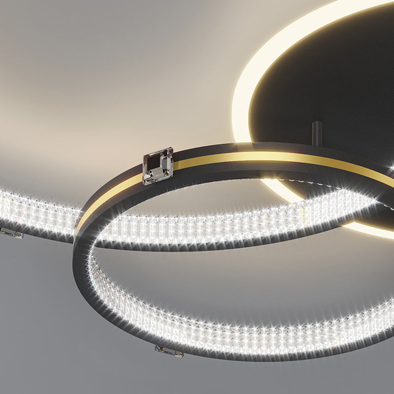 Modern minimalisme metalen semi-inbouwlamp multi-ring LED semi-inbouw voor woonkamer