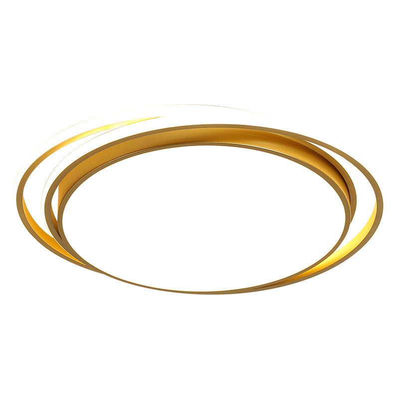 Modern Minimalist Metal Flush Mount Ceiling Lamp Gold Circular Shape LED Flush Mount Lighting for Bedroom