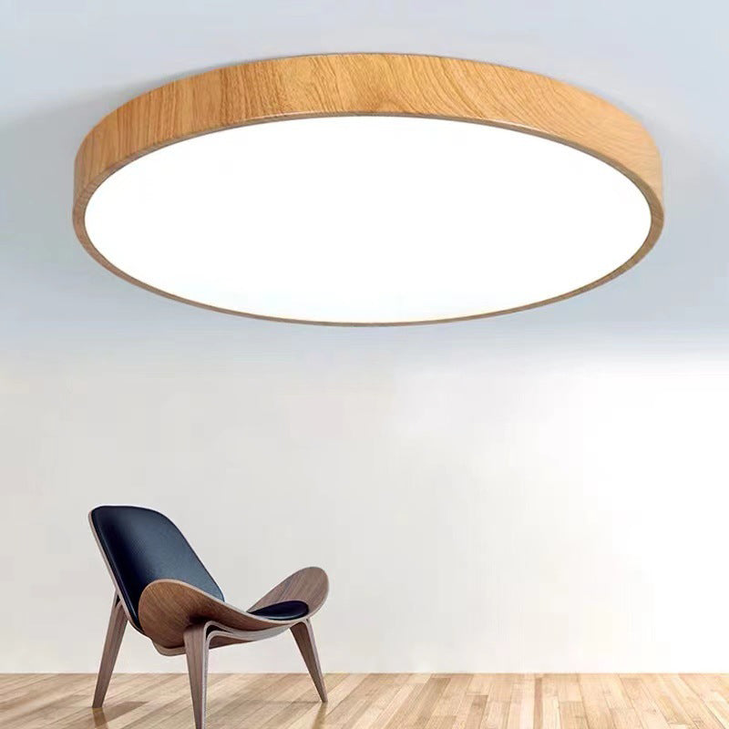 Lámpara empotrada de madera circular moderna con montaje empotrado