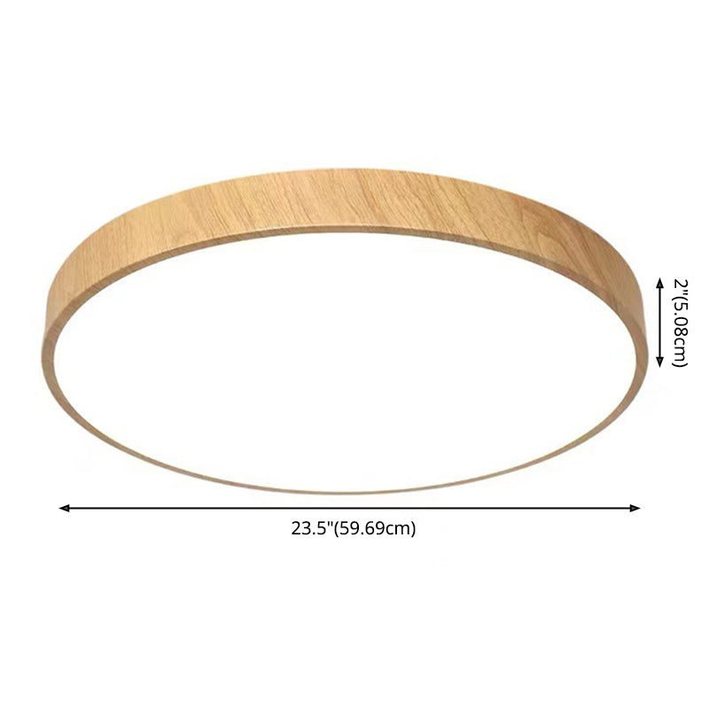 Lámpara empotrada de madera circular moderna con montaje empotrado