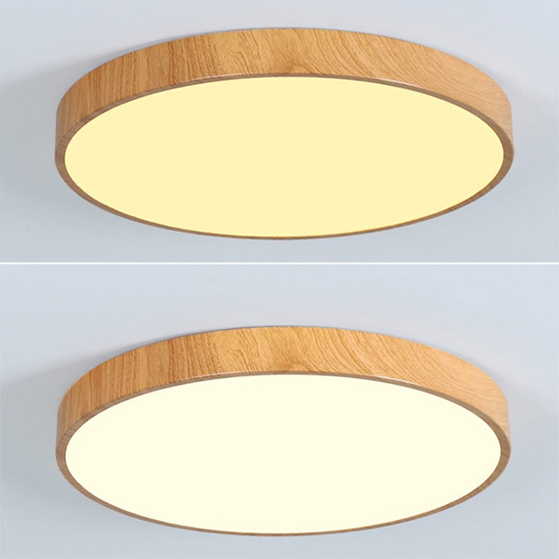 Lámpara empotrada de madera circular moderna con montaje empotrado