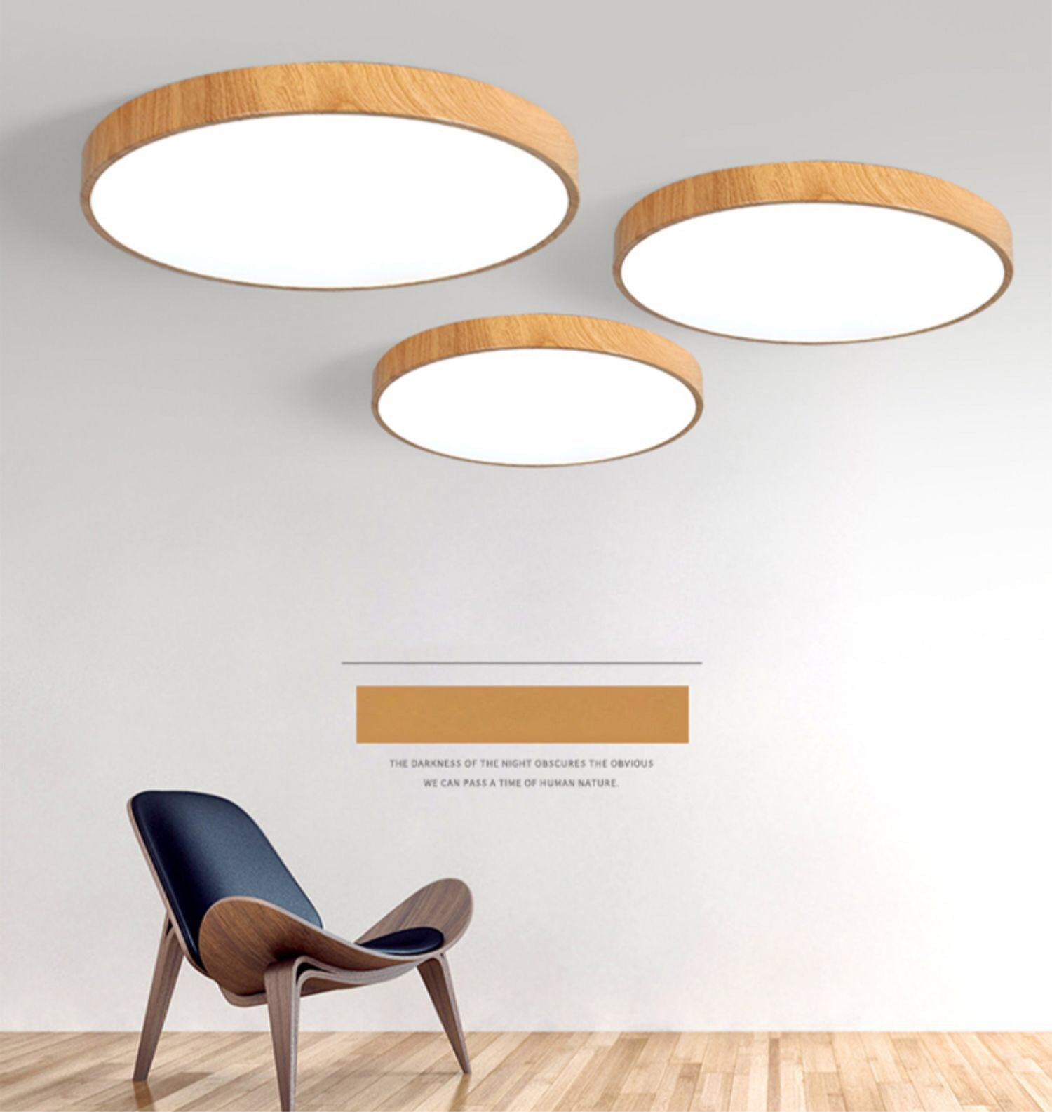 Lámpara empotrada de madera circular moderna con montaje empotrado