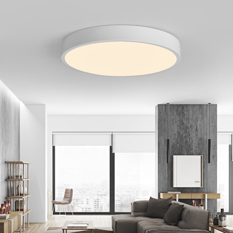 Nordic macaron LED plafonnier rond acrylique abat - jour chambre en fonte bordure