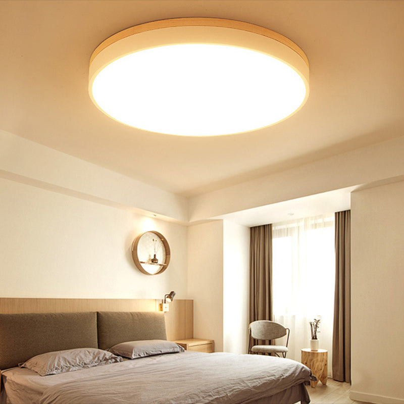 Lampe de plafond en bois de luminaire de montage de plafond moderne