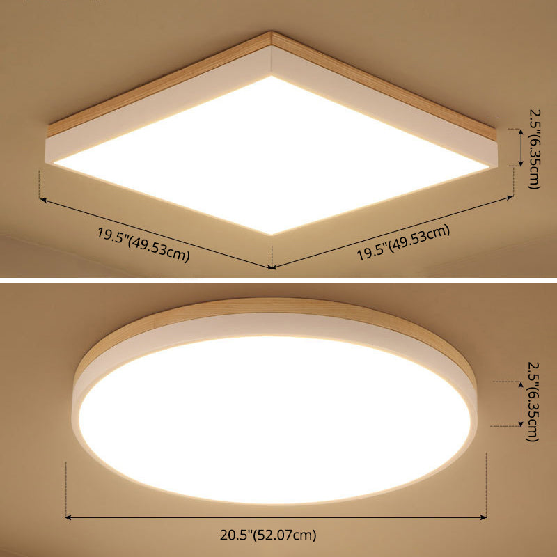 Lampe de plafond en bois de luminaire de montage de plafond moderne