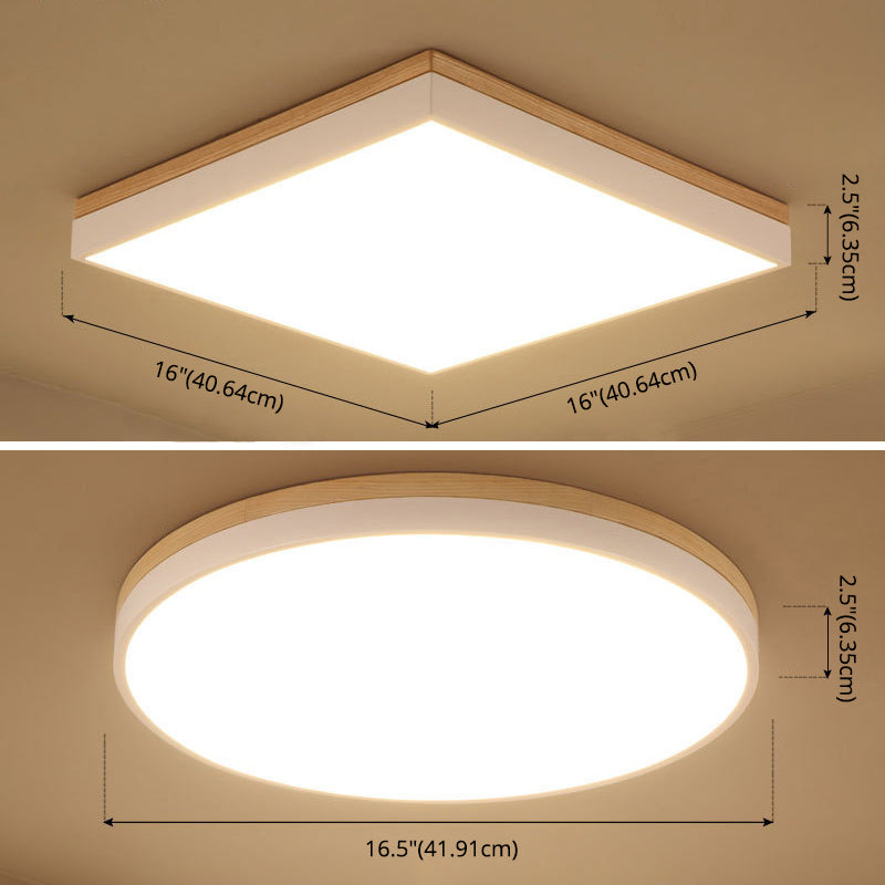 Lampe de plafond en bois de luminaire de montage de plafond moderne