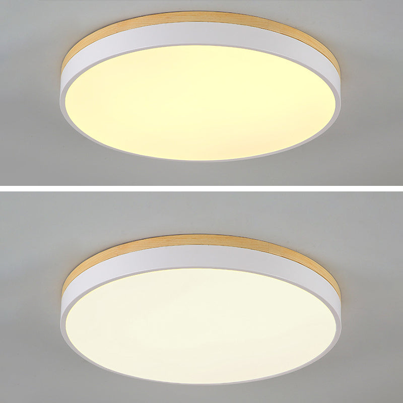 Lampe de plafond en bois de luminaire de montage de plafond moderne