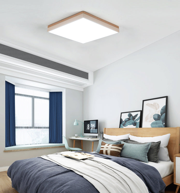 Lampe de plafond en bois de luminaire de montage de plafond moderne