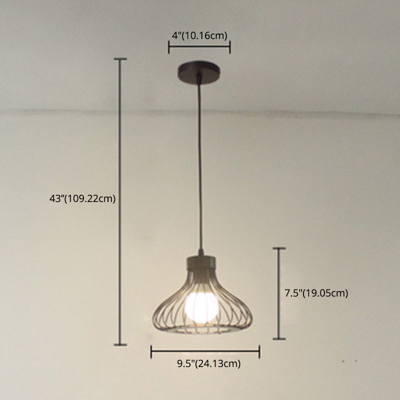 Retro smeedijzeren industriële stijl kroonluchter 1 licht zwarte hanglampje keukenverlichting