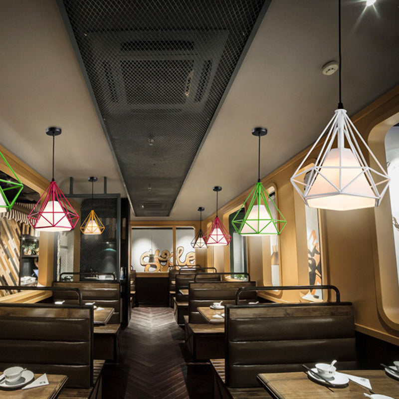 1 Cage de diamant léger Loulages de plafond de style industrie