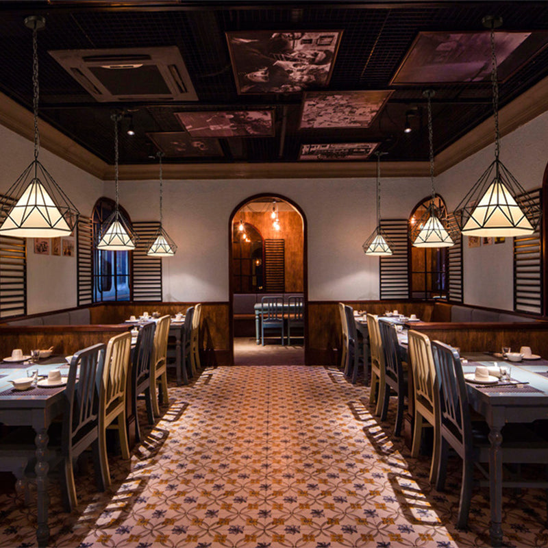 1 Cage de diamant léger Loulages de plafond de style industrie