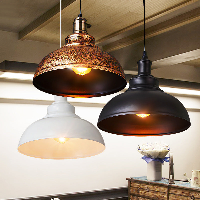 1 Luci da soffitto a forma di cupola a forma di luce in stile industriale lampade sospese in metallo per il ristorante