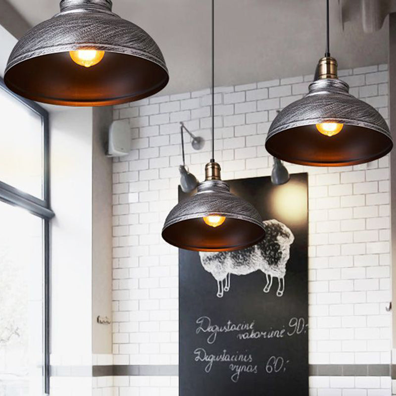 1 luminaire de plafond suspendu en forme de dôme en forme de style industriel