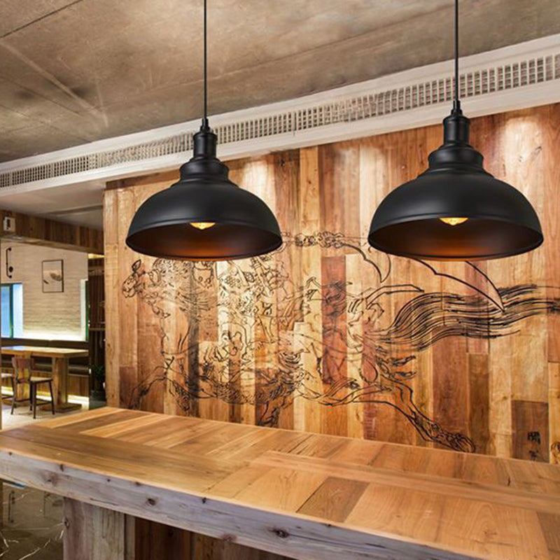 1 Luci da soffitto a forma di cupola a forma di luce in stile industriale lampade sospese in metallo per il ristorante