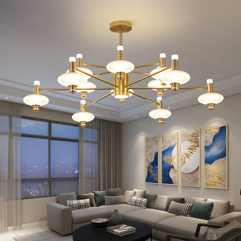 Metal Sputnik Candelier Minimalista Ligera Led con luz acrílica de cuentas