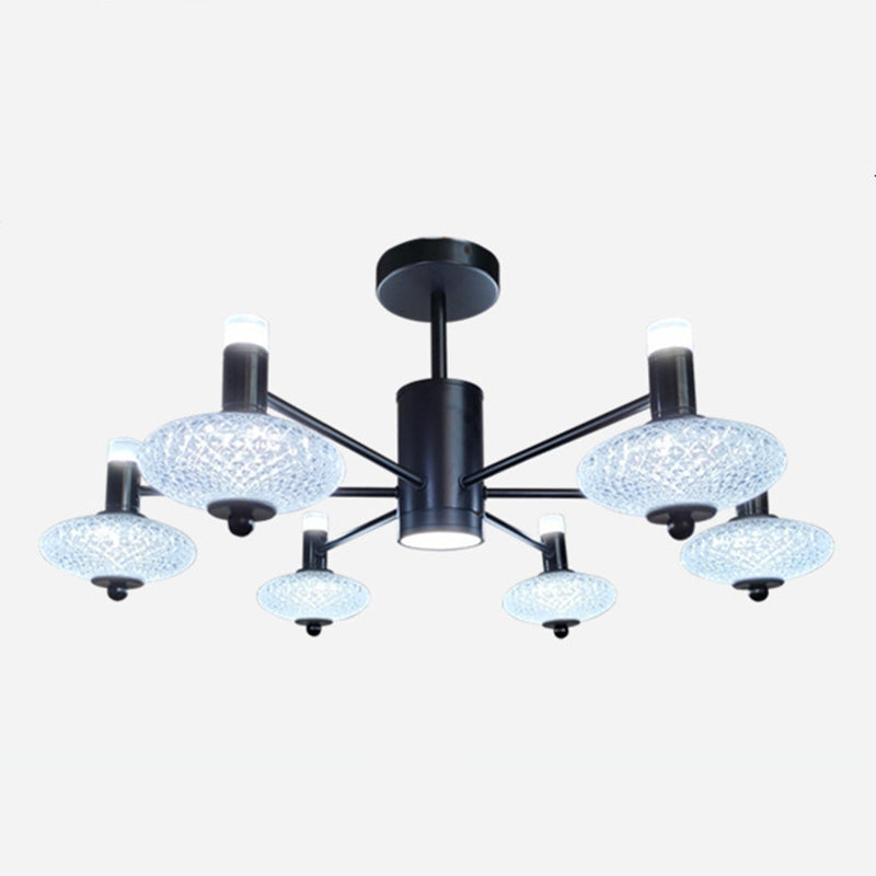 Metal Sputnik Candelier Minimalista Ligera Led con luz acrílica de cuentas