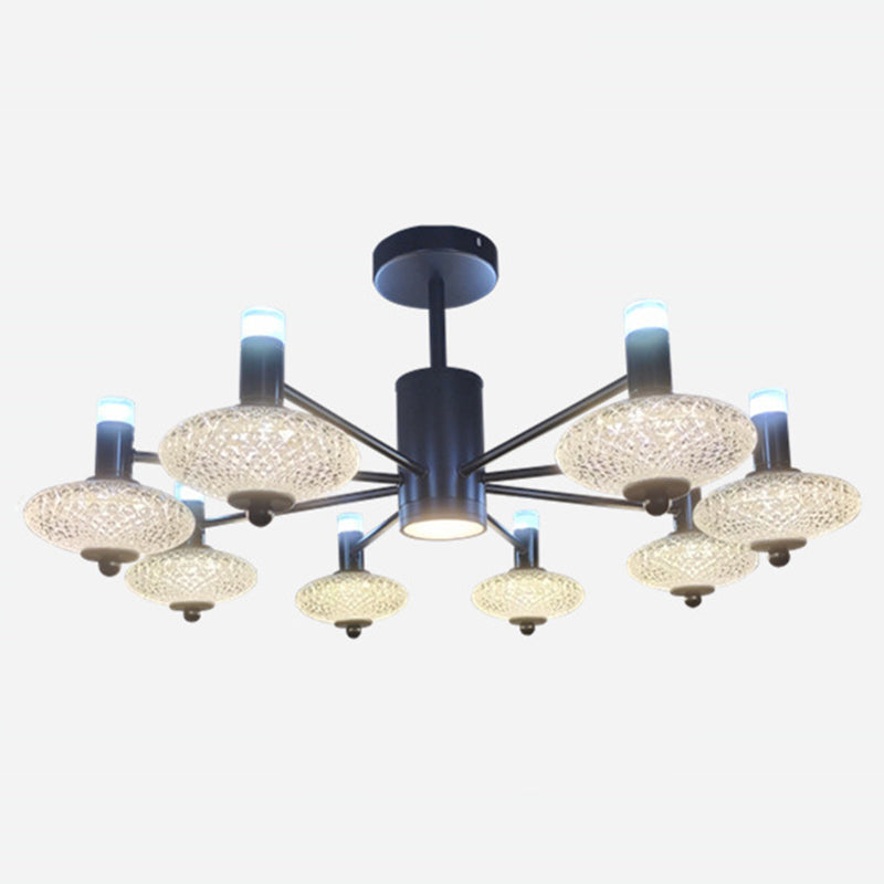 Metal Sputnik Candelier Minimalista Ligera Led con luz acrílica de cuentas