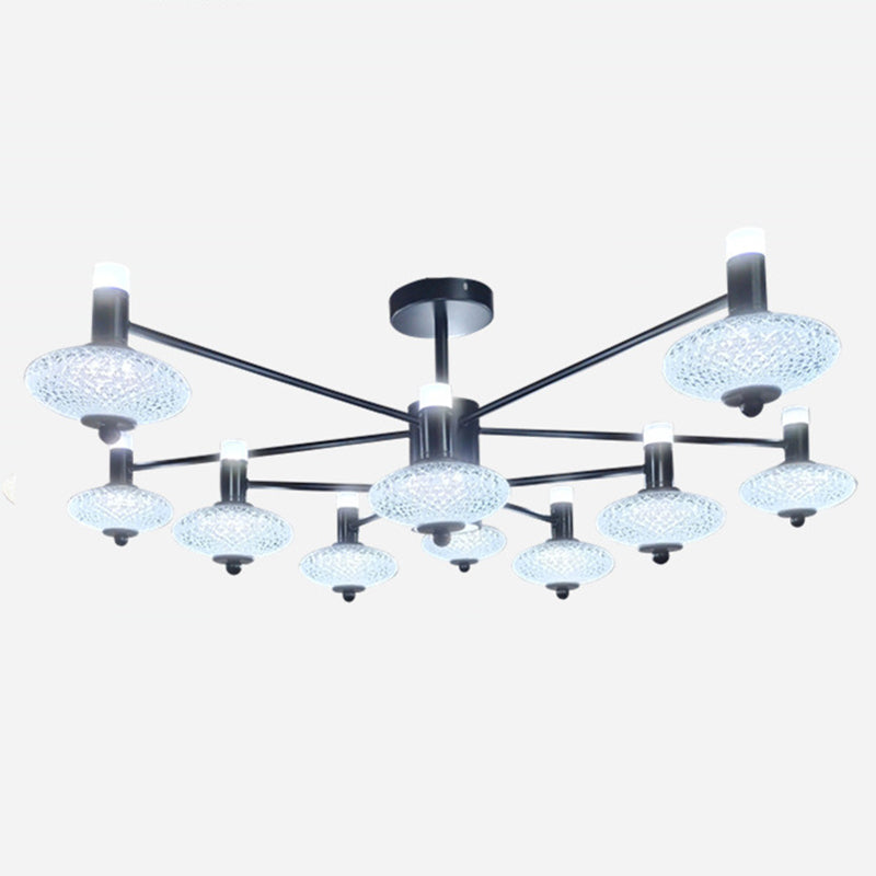 Metal Sputnik Candelier Minimalista Ligera Led con luz acrílica de cuentas