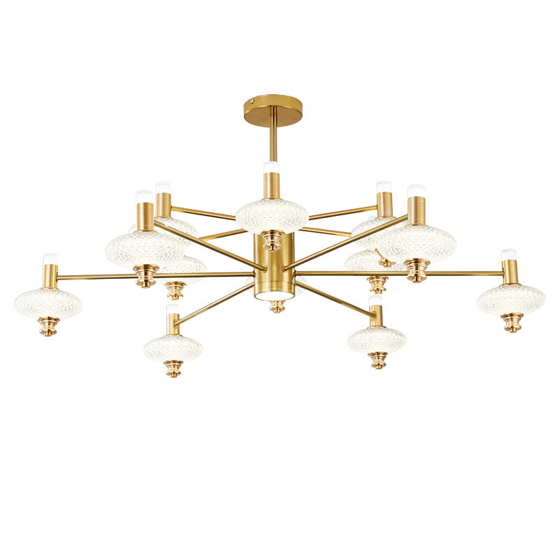 Metal Sputnik lampadario soggiorno minimalista LED LED Hanging Light with Bead Acrilic Shade