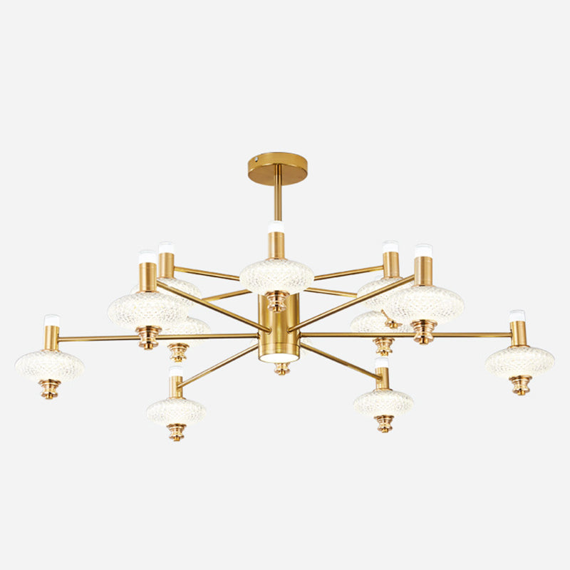 Metal Sputnik Candelier Minimalista Ligera Led con luz acrílica de cuentas