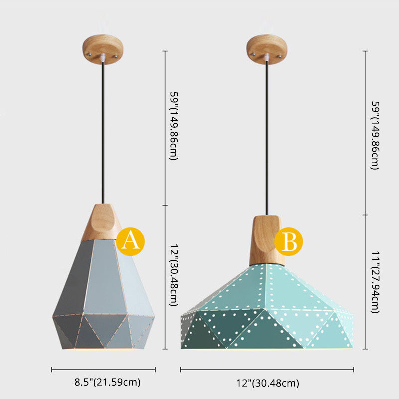 Modern Geometric Pendant Light Metal 1 Light Pendant
