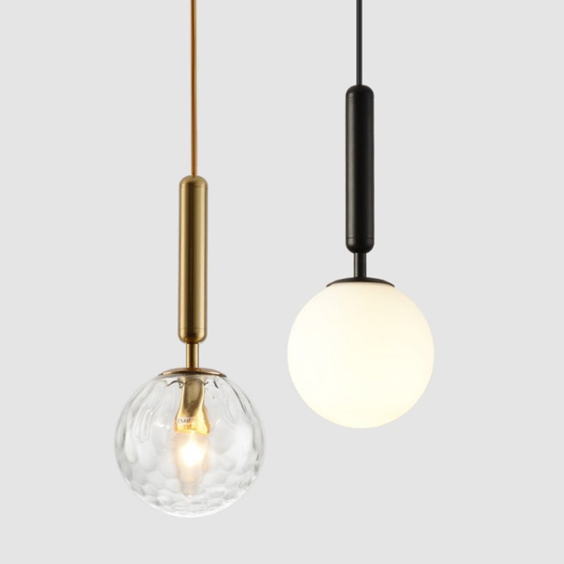 Mitte des Jahrhunderts Design Globe Hanging Lamp Glass Schatten 1 Licht Anhänger Licht für Schlafzimmer