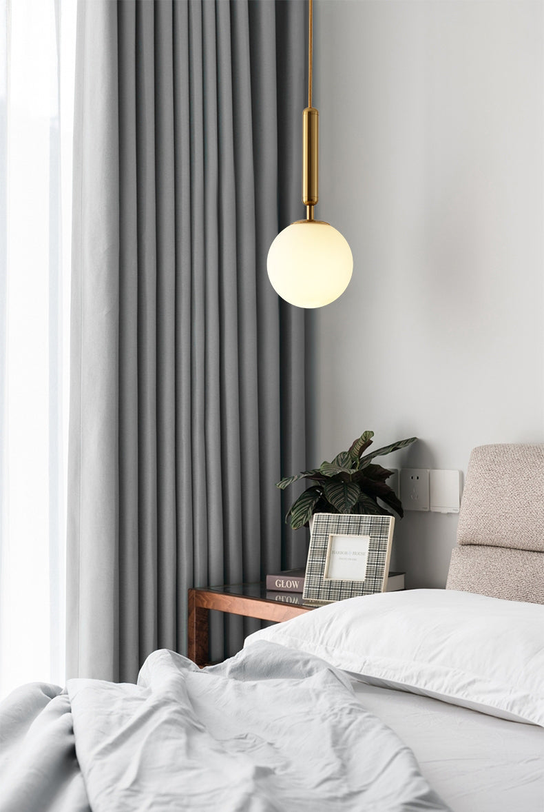 Mitte des Jahrhunderts Design Globe Hanging Lamp Glass Schatten 1 Licht Anhänger Licht für Schlafzimmer