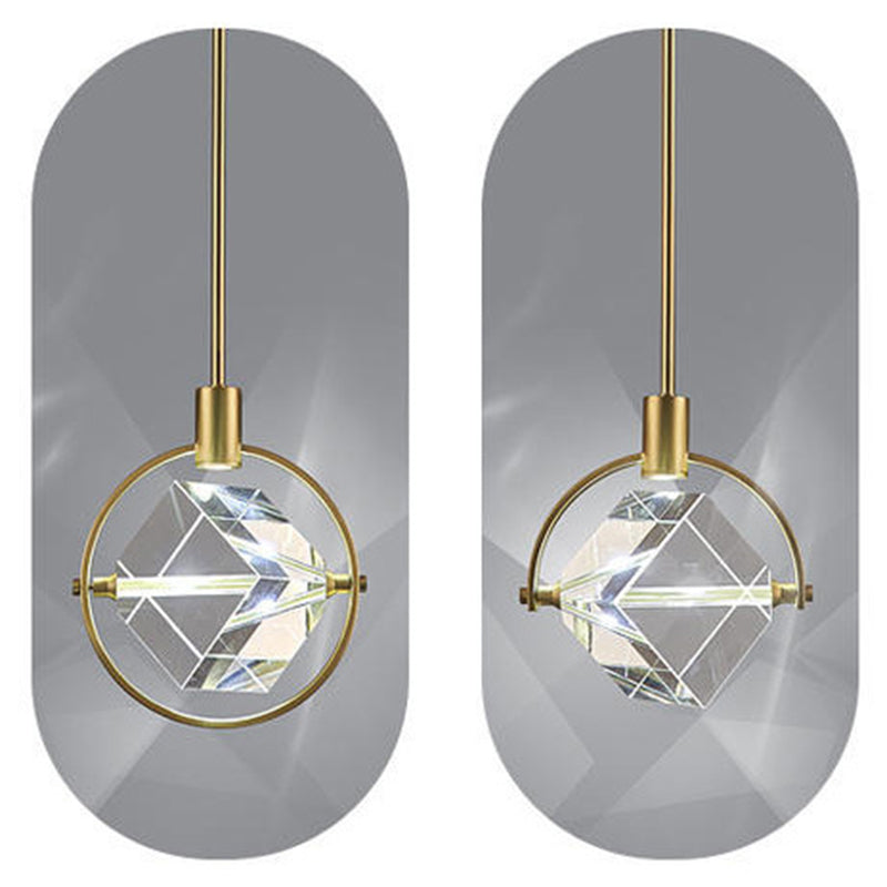 Moderne kubieke hanger verlichtingsarmaturen kristallen hanger lamp