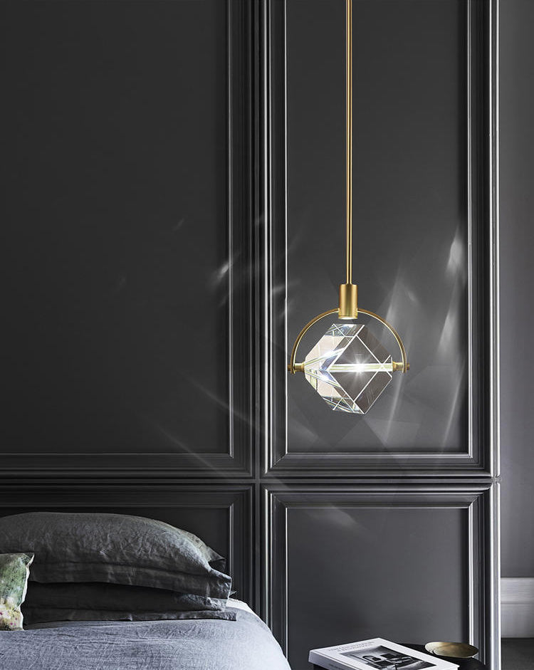 Moderne kubieke hanger verlichtingsarmaturen kristallen hanger lamp