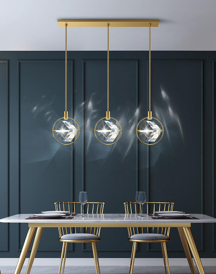 Moderne kubieke hanger verlichtingsarmaturen kristallen hanger lamp