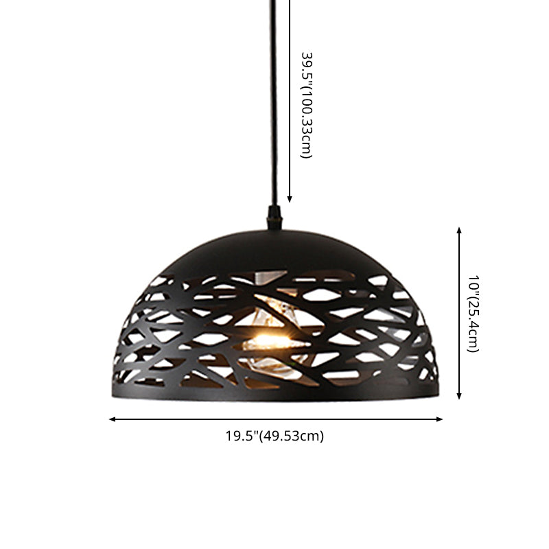 1 lampe à dôme légère suspendue plafonnier les plafonniers créatifs de luminaires de pendentif métallique industriel pour le restaurant