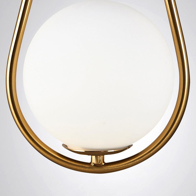 Lampada appesa sferica MODERNA MODERNA 1 Luce Sospensione Sospensione Luce a sospensione con anello di metallo a goccia