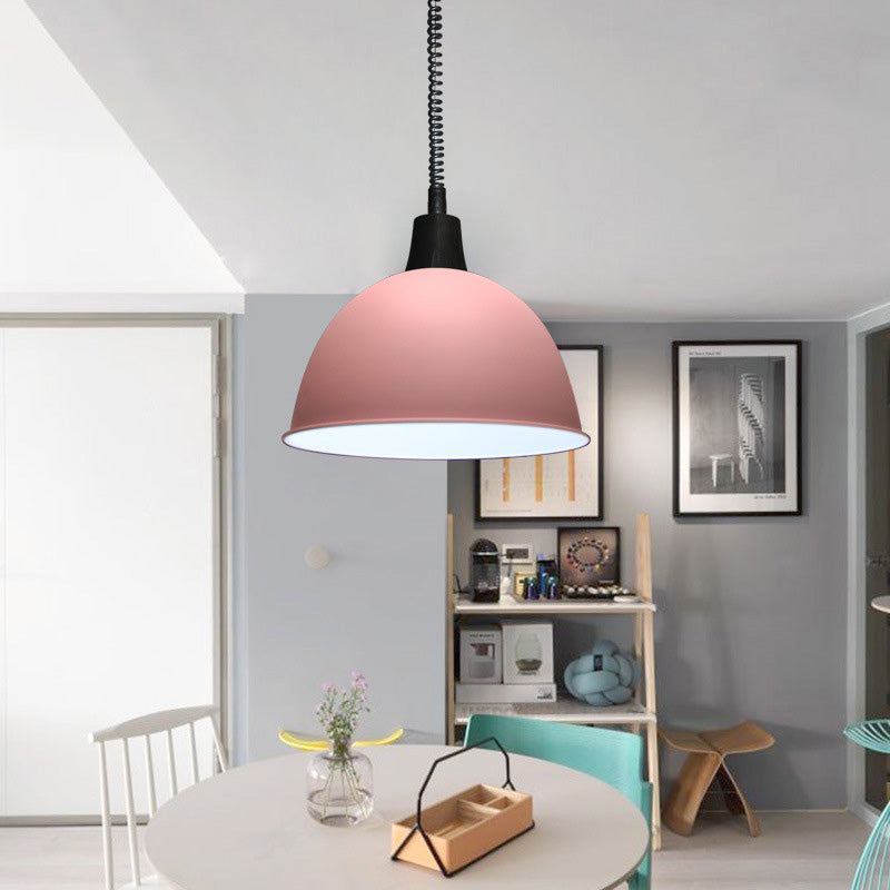 Accesorio de iluminación colgante de domo de metal estilo nórdico lámpara de techo colgante para comedor