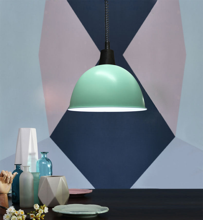 Accesorio de iluminación colgante de domo de metal estilo nórdico lámpara de techo colgante para comedor