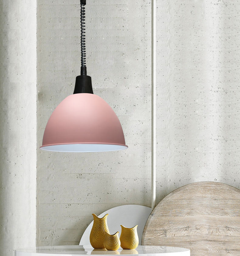 Accesorio de iluminación colgante de domo de metal estilo nórdico lámpara de techo colgante para comedor